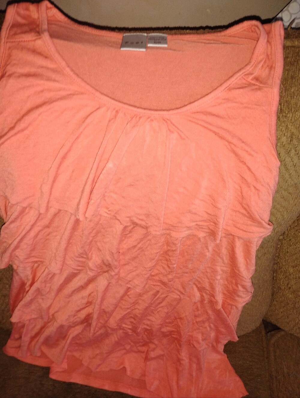 M&M'S Coral Ruffle Sleeveless Tank